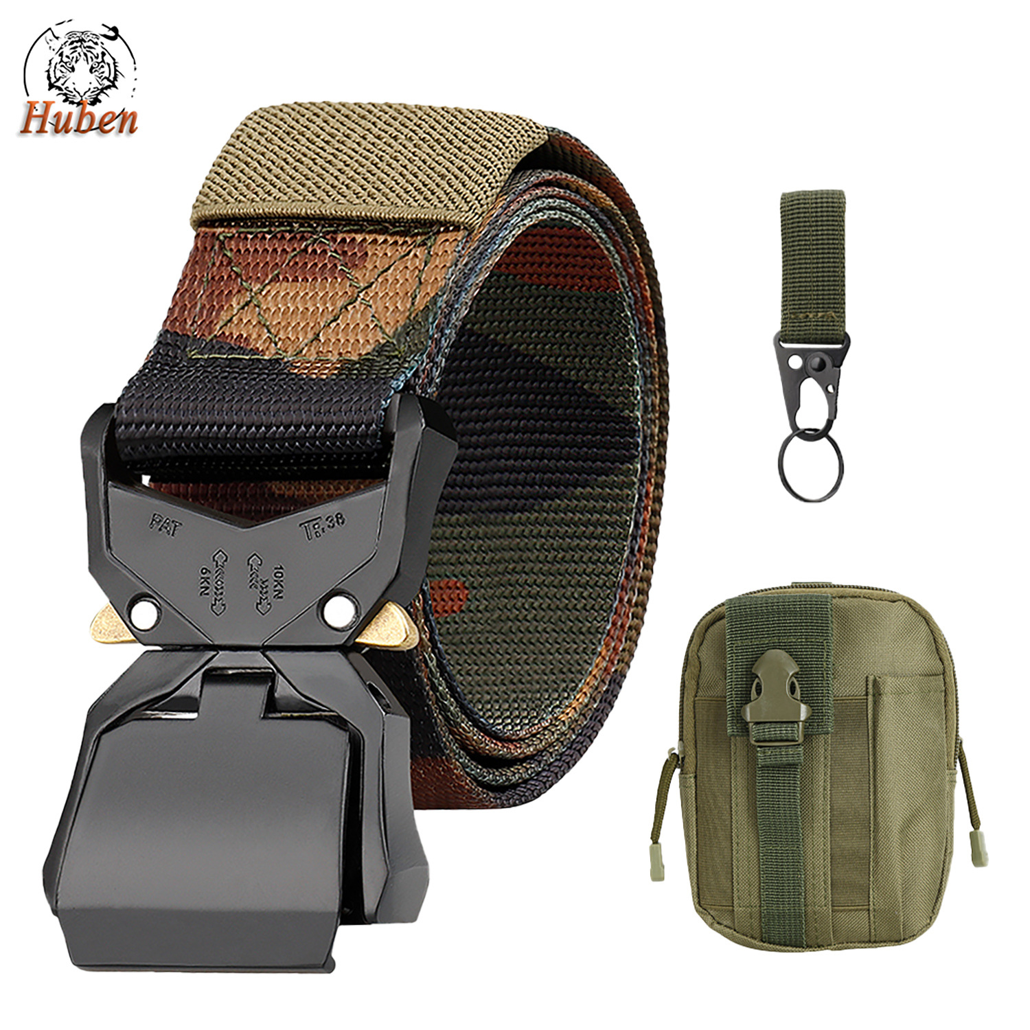 Nuevo cinturón táctico de nailon con hebilla de liberación rápida de aleación de aluminio, cinturón cobra para deportes al aire libre