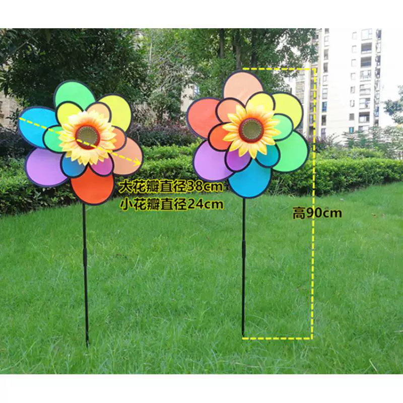 . Наружная декоративная ветряная мельница Струна Цветок Динамический Кемпинг Красочная детская игрушка Ручная красочная ветряная мельница Фестиваль для детей