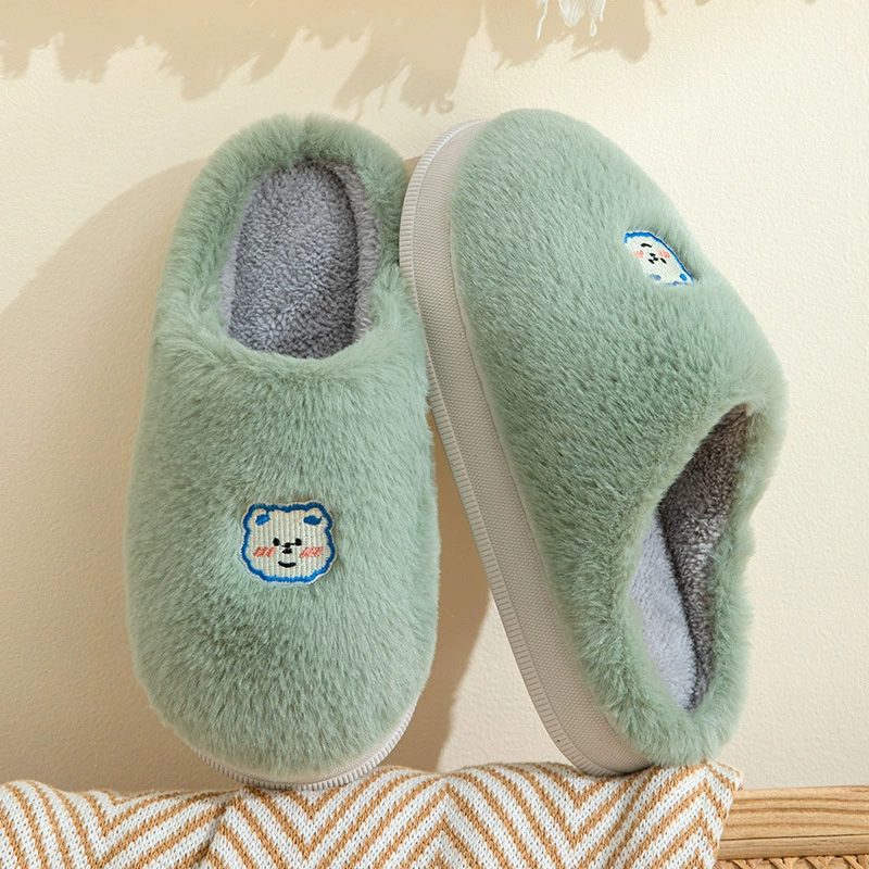 Пара зимних теплых хлопковых тапочек, милые горячие домашние Нескользящие толстые теплые плюшевые тапочки для женщин оптом