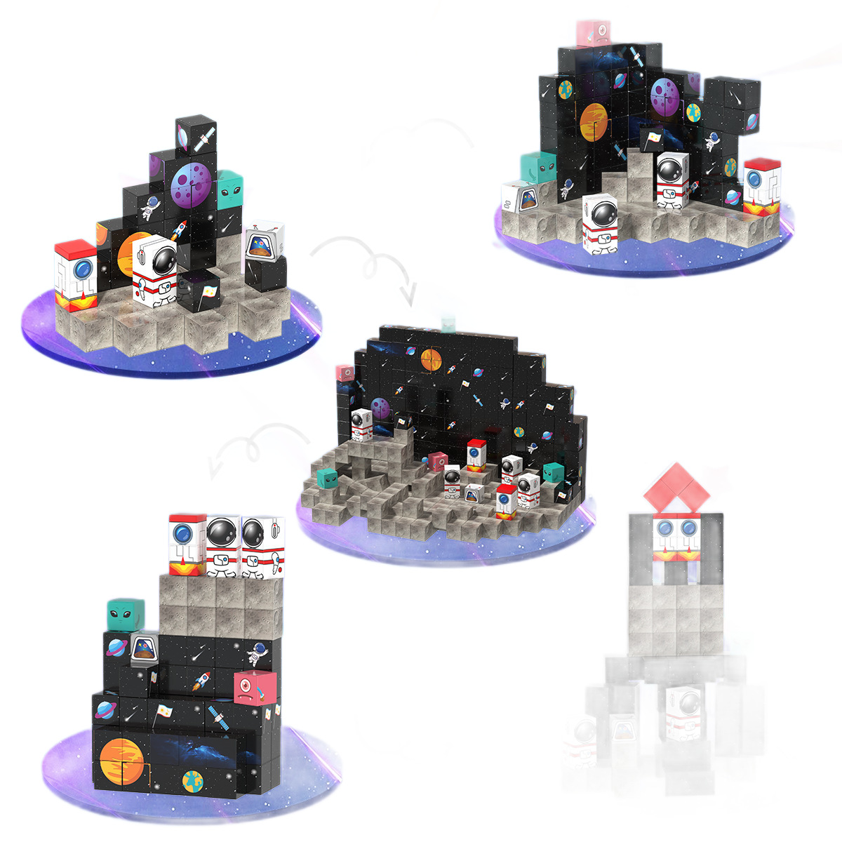 Transfronterizos luminosos My Magnetic World Blocks Set Modelos Juegos para niños escenas perimetrales Juguetes de luces