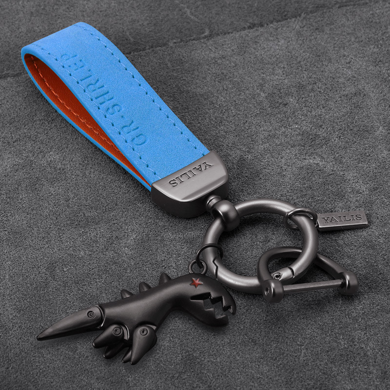 블루 스웨이드 + 블랙 작은 공룡 [D 버클 보내기]]