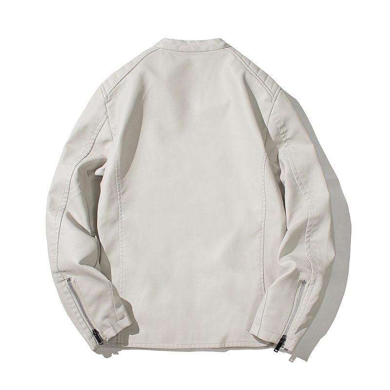 Chaqueta de cuero de comercio exterior transfronterizo hombre primavera y otoño estilo americano cuello de béisbol relajado chaqueta de cuero PU casual chaqueta de locomotora chaqueta