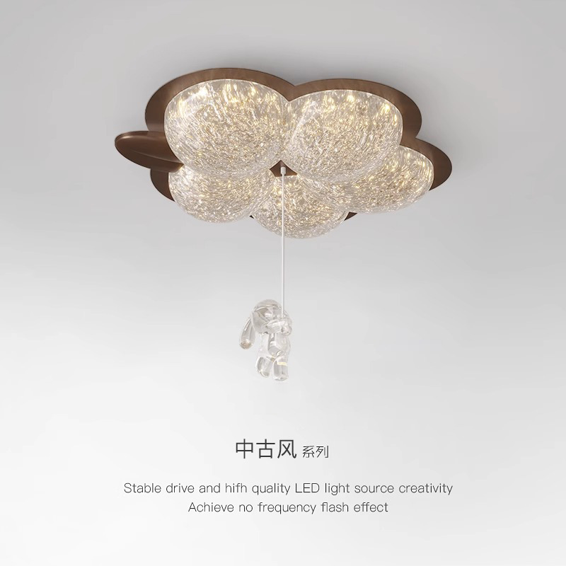 Flores estilo antiguo resina lámina de oro lámpara de techo lámpara de habitación del dormitorio principal restaurante retro francés lámpara de salón de té sentido avanzado