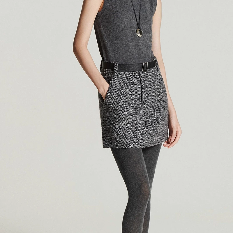 В наличии: Итальянская юбка CHAN из твида с пайетками, средней длины, с разрезом сзади, новинка осени-зимы 2025, универсальная юбка