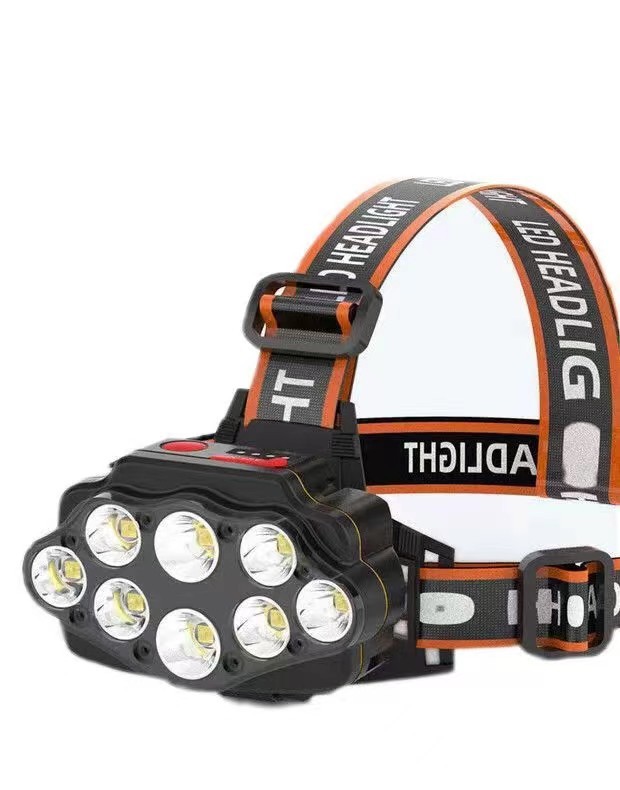 Ocho-Core Super brillante luz de la bicicleta Faro de carga fuerte luz de conducción nocturna Super brillante faro impermeable bicicleta de montaña equipo de equitación