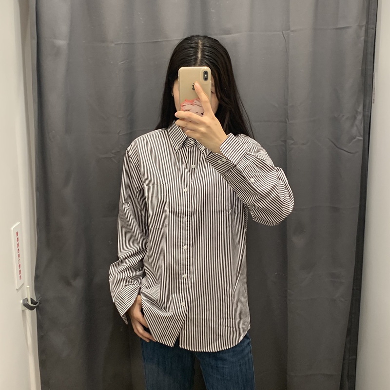 URAZ男装女装质长绒棉条纹衬衫长袖衬衣25新款480647/477640|undefined