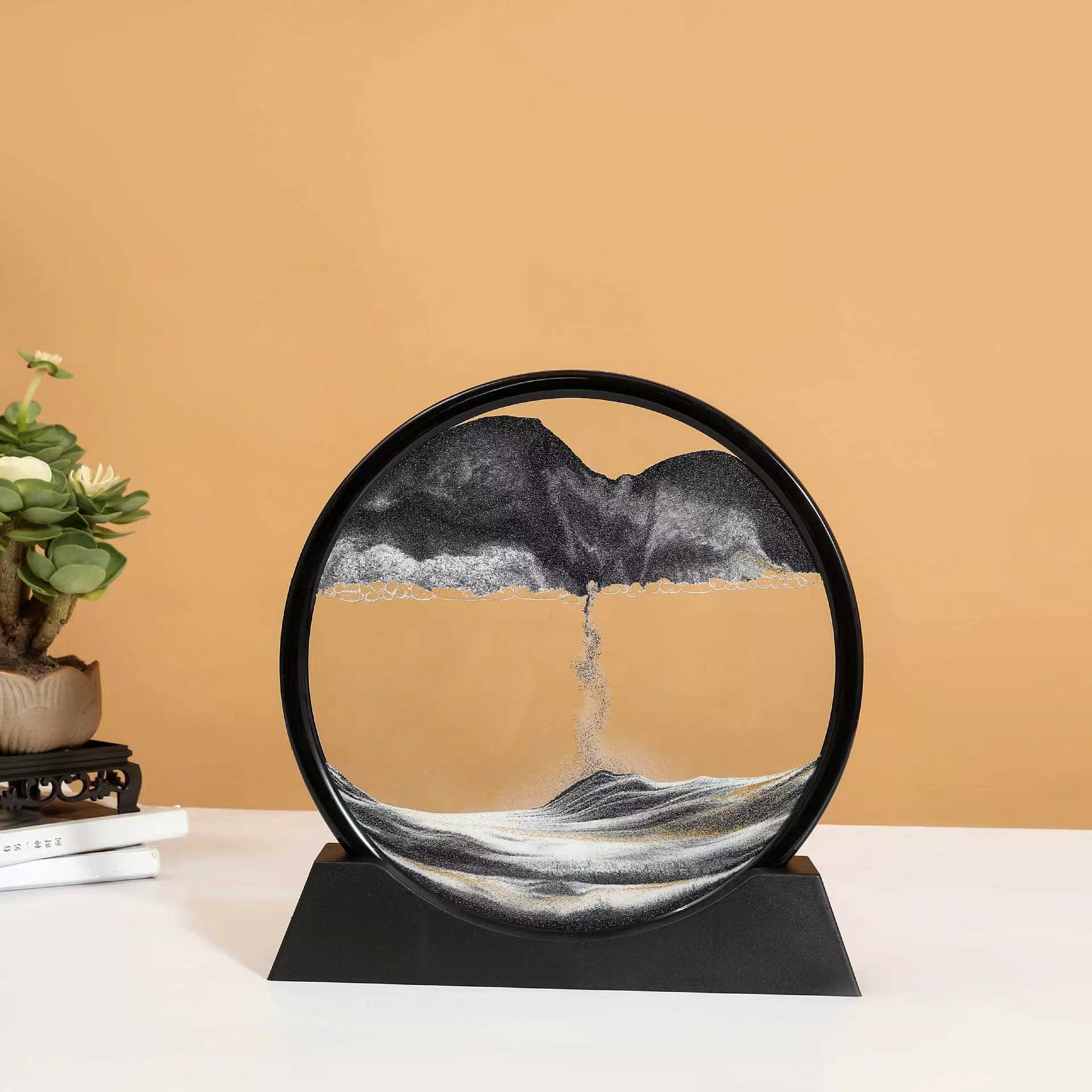 12inch black frame black sand [diameter 26cm ]—diy material package