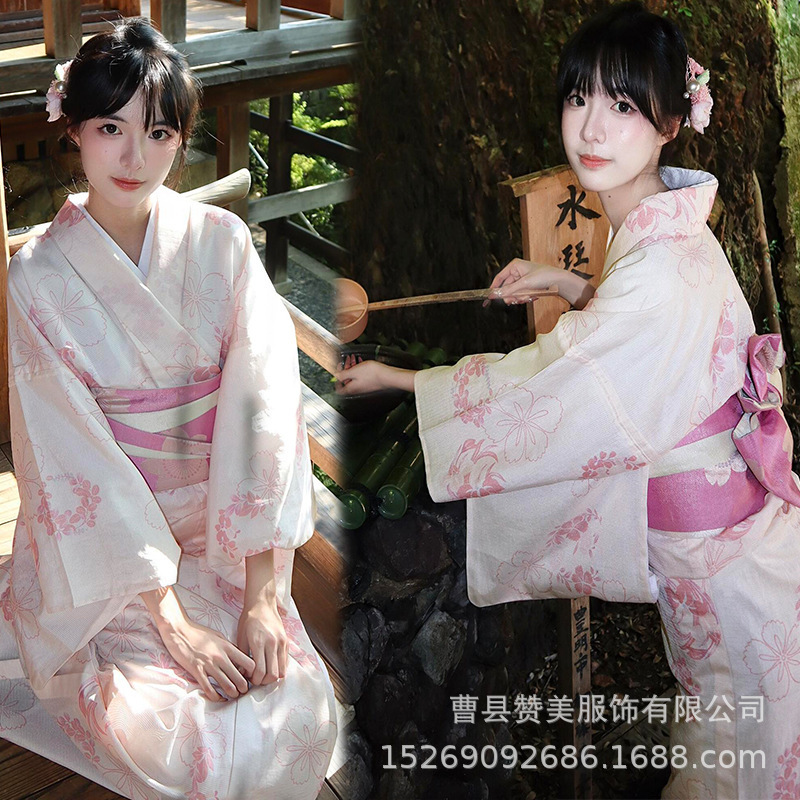 New Japanese-Style Kimono Japanese Improved Photography Traditional Kimono Yukata Shintani-Style Girl Photo Shoot Clothing