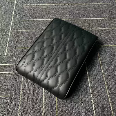 Nappa Leather Universal Armrest Box | Armrest box pad - wavy-black-small-size-33175