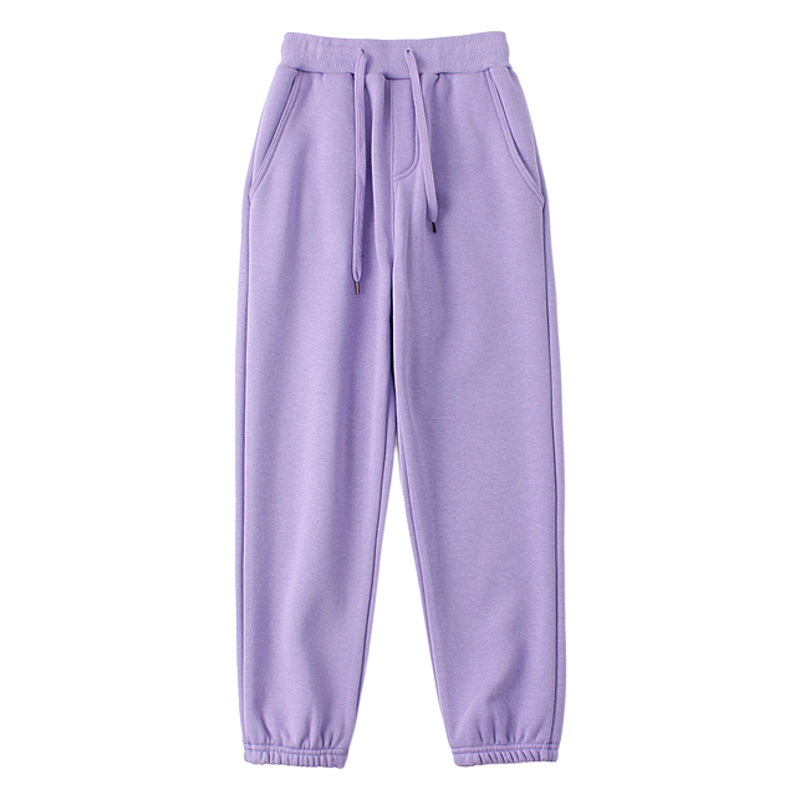 Otoño e invierno estilo coreano nuevos pantalones forrados de lana para niños de color sólido para niños grandes pantalones de chándal cálidos para niñas Generación de cabello image 1