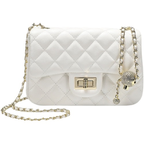 Hong Kong Duty-Free Women's Handbags  New Replica Chanel Style Diamond Chain Strap Bag Shoulder and Crossbody Bag Gold Ball Bag