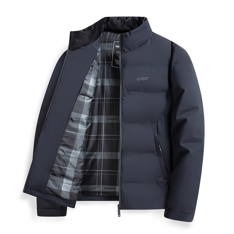 Transfronterizo corto invierno hombre ocio chaqueta de algodón grueso de mediana edad padre vestido chaqueta de invierno chaqueta de algodón