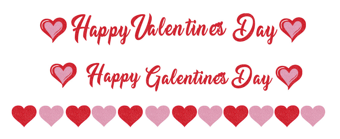 Feliz Día de San Valentín banner rojo rosa brillante en forma de corazón de guirnalda decoración del Festival de la bandera del Día de San Valentín