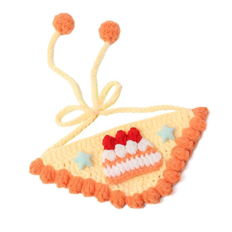 Gatos perros pañuelos de cumpleaños decoración de Año Nuevo ropa accesorios pastel sombrero bufones mascotas toallas de saliva gatito image 5