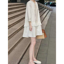 春夏气质法式正式场合白色连衣裙2024女新款小个子裙子质感设计感