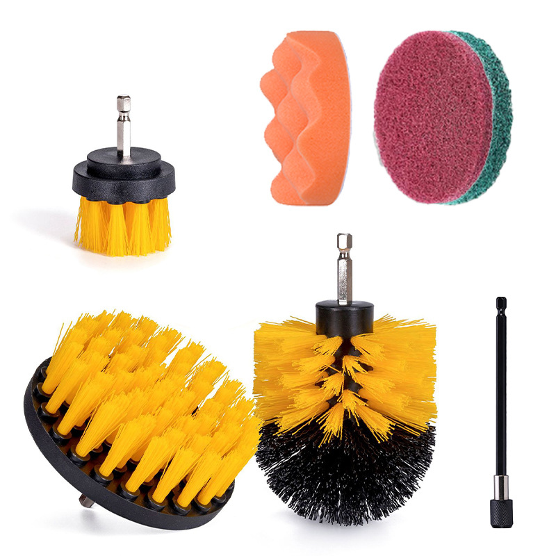 노란색, 3종 세트 + 빨간색과 녹색 + 4inch 주황색 스폰지 + 150MM 연장 막대, 플라스틱