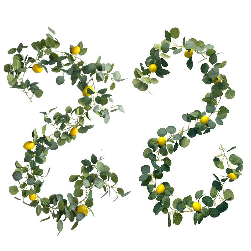 Simulación de eucalipto ratán Amazon Rosa hoja limón interior verde planta decoración artificial eucalipto Ratán