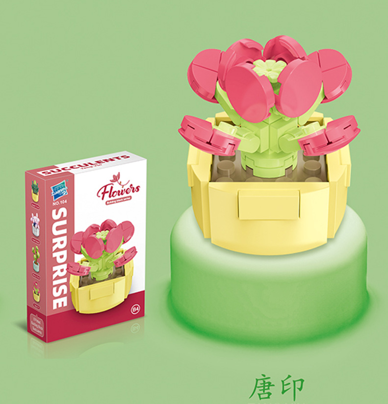 Diamante caballo bloques de construcción flor suculenta olla creativa ramo decoración compatible con Lego niños pequeñas partículas ensambladas juguetes al por mayor