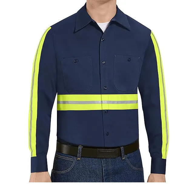 Customized Safety Workwear with Reflective Strips, Custom Workwear Shirts, Logo Processing, Custom-Made Paden Clothing