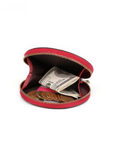 Vintage-style cute mini leather coin purse, round storage bag made from top-layer cowhide—casual clutch wallet available for factory wholesale