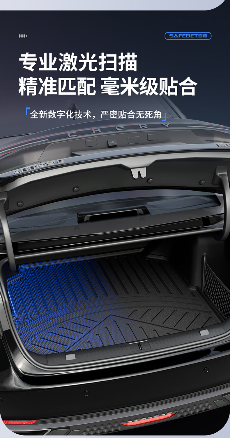 Suitable for Chery Tiggo 8, Arrizo 8, iCAR V23 all-weather special TPE car trunk mat