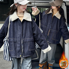 女童牛仔外套加绒加厚秋冬2025新款儿童深秋洋气时髦大童初冬上衣