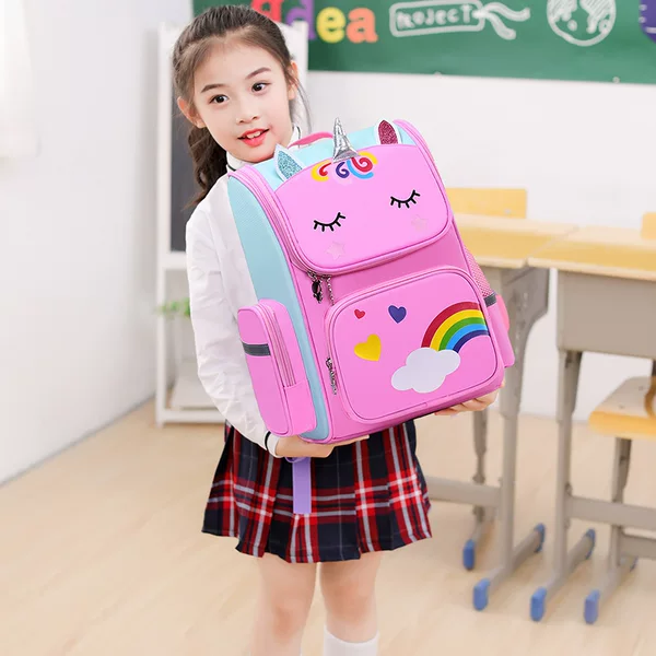 Unicorn Primary School Student Cartoon Schoolbag 1-3-6Th Grade Space Kidsren's Schoolbag Kindergarten Backpack Printed Logo