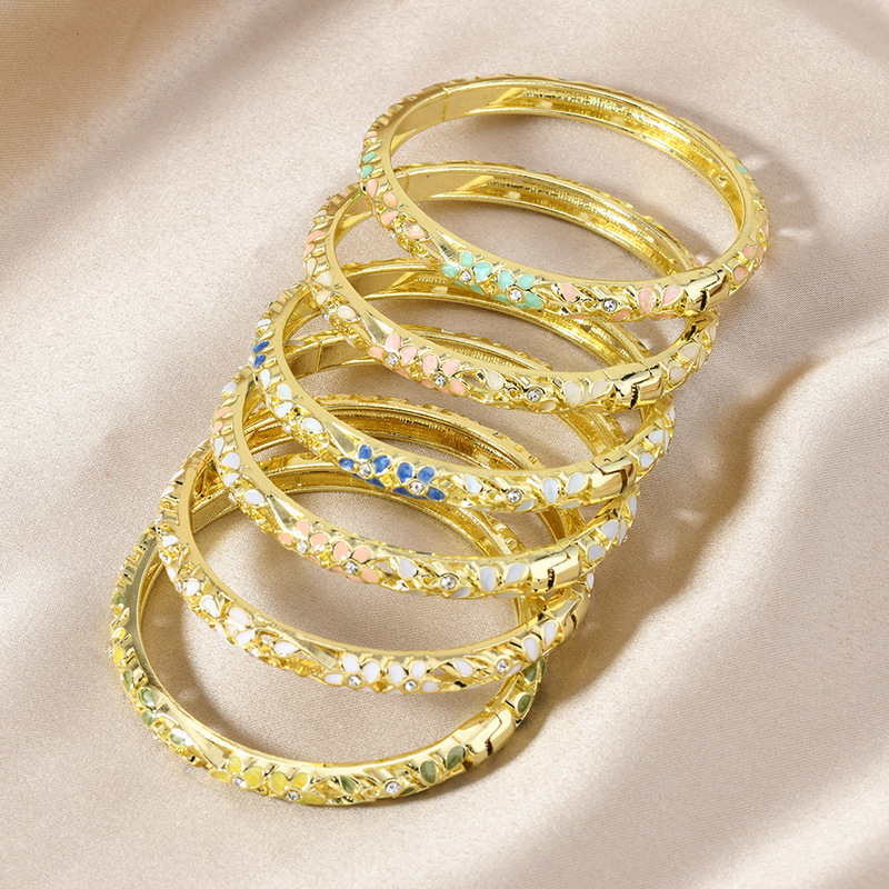 New Chinese Style Cloisonne Enamel Opening Single Layer Hollow Bracelet Tourist Scenic Spot Hot Selling Souvenir Gift