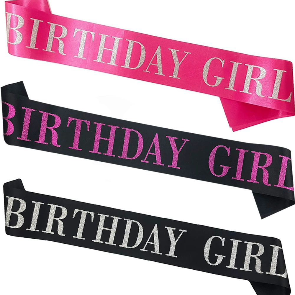 Заводской ассортимент: лямка BIRTHDAY GIR, праздничная лента для торта с декоративной лямкой для девочки, золотисто-зелёная печать