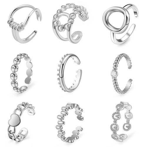 Titanium steel open ring plated with 14K real gold, non-fading, high-end women's ring, stainless steel hydraulic ring wholesale