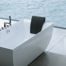 工厂超厚高分子聚氨酯PU自结皮防水吸盘浴缸枕按摩浴缸枕头头枕