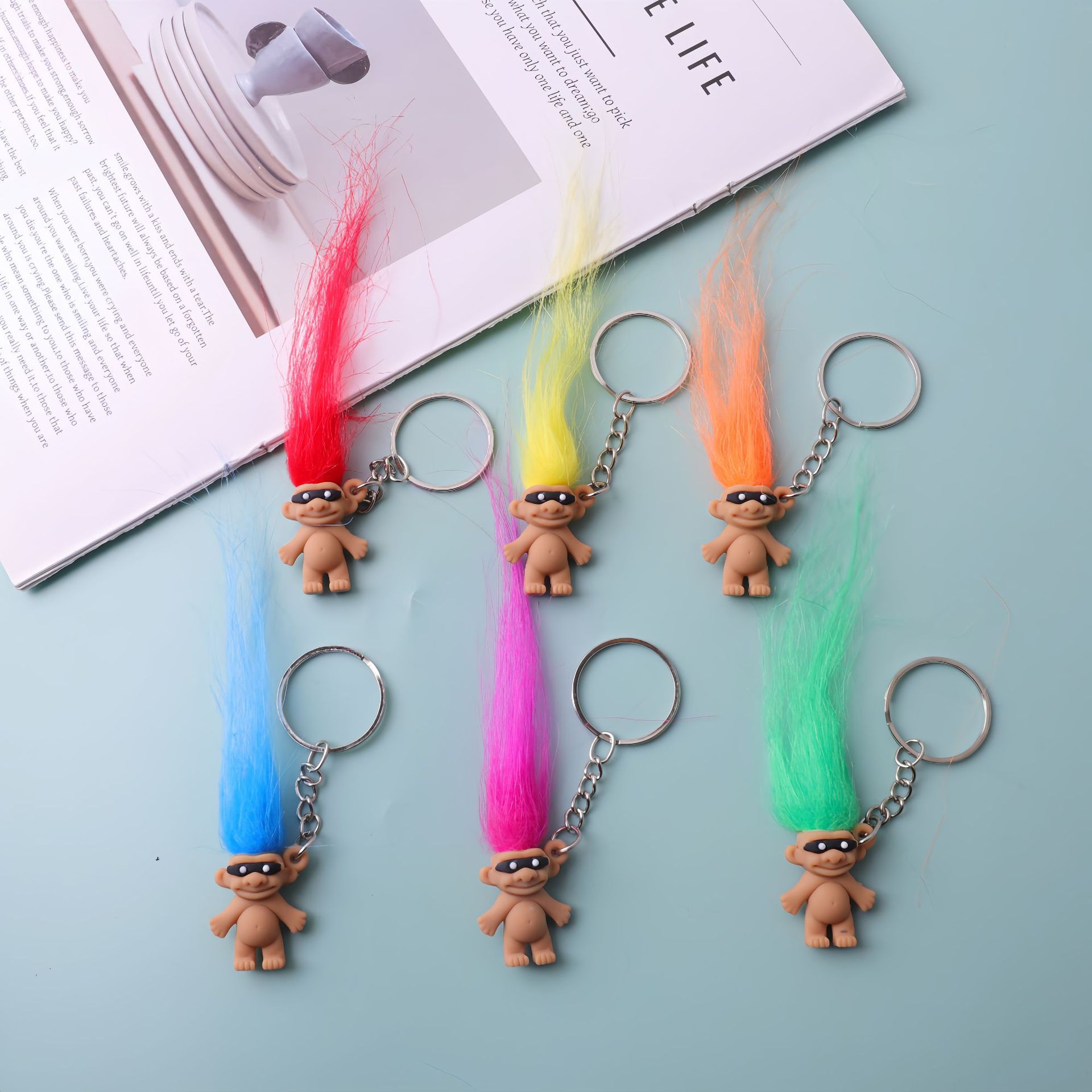 Muñecas trolls elfos de cabello mini cabello largo clown muñecas creativas muñecas juguetes de huevos