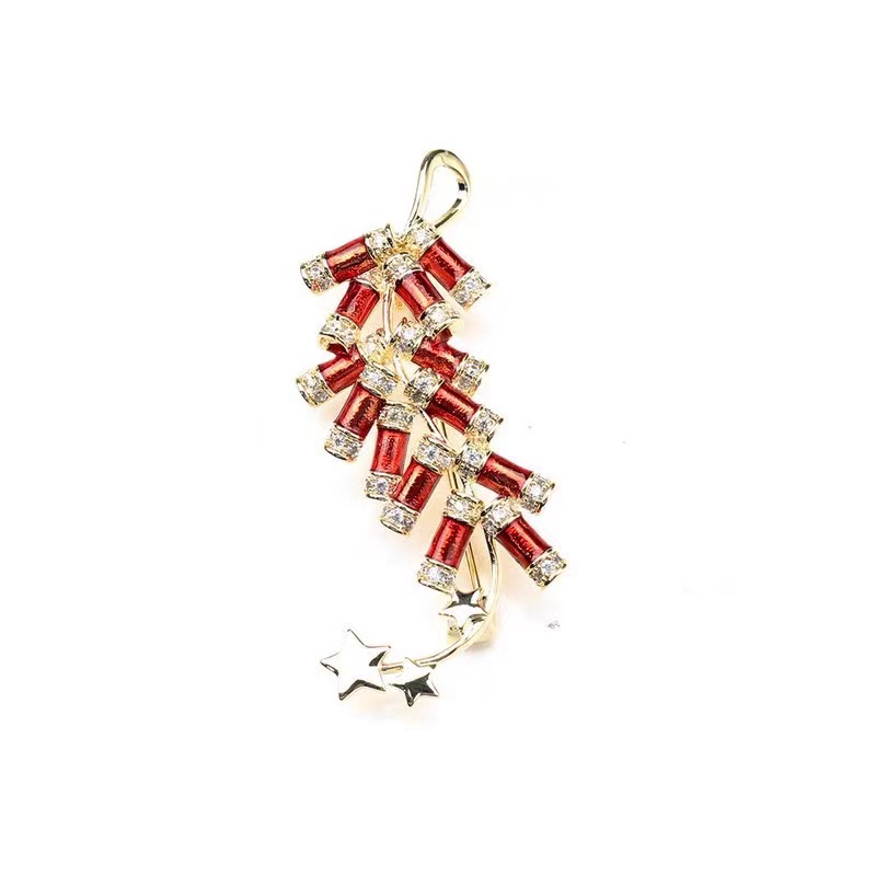 Broche pétard rouge chinois haut de gamme pour les fêtes 2025, accessoire unisexe pour pull, cadeau_voghion.com