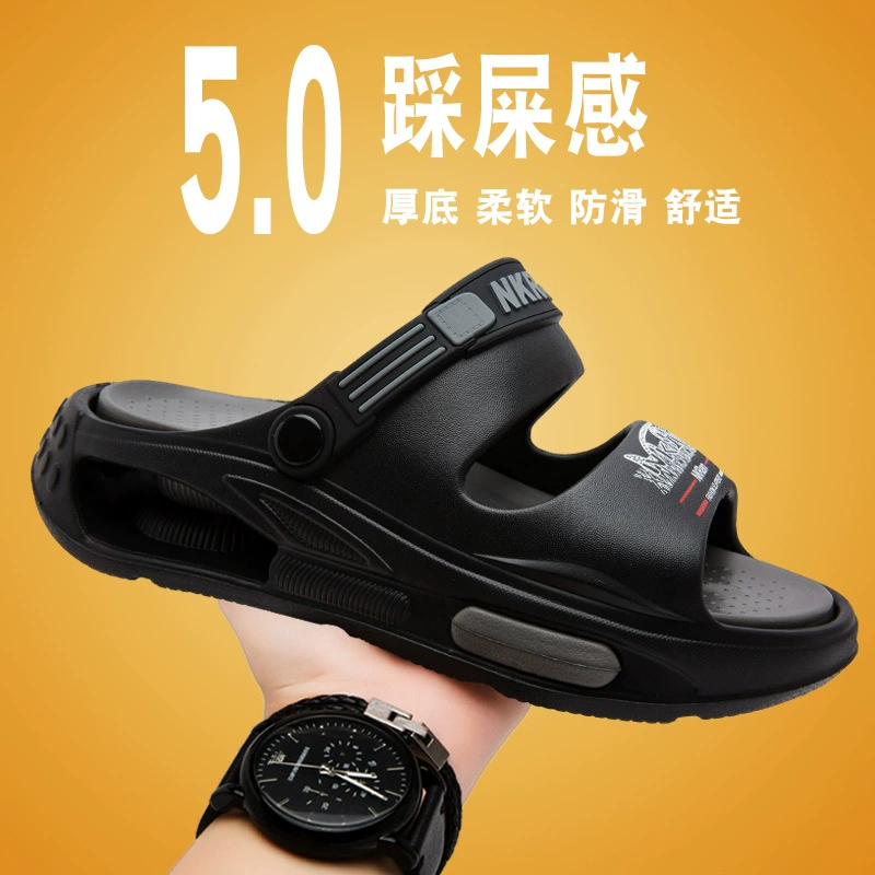 Мужские тапочки 2025 летняя обувь для улицы нескользящие универсальные сандалии для вождения спортивные сандалии для пляжа больших размеров