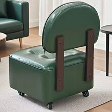 家用小凳子客厅溜溜椅实木靠背旋转滑轮矮凳门口换鞋凳洗脚凳带轮