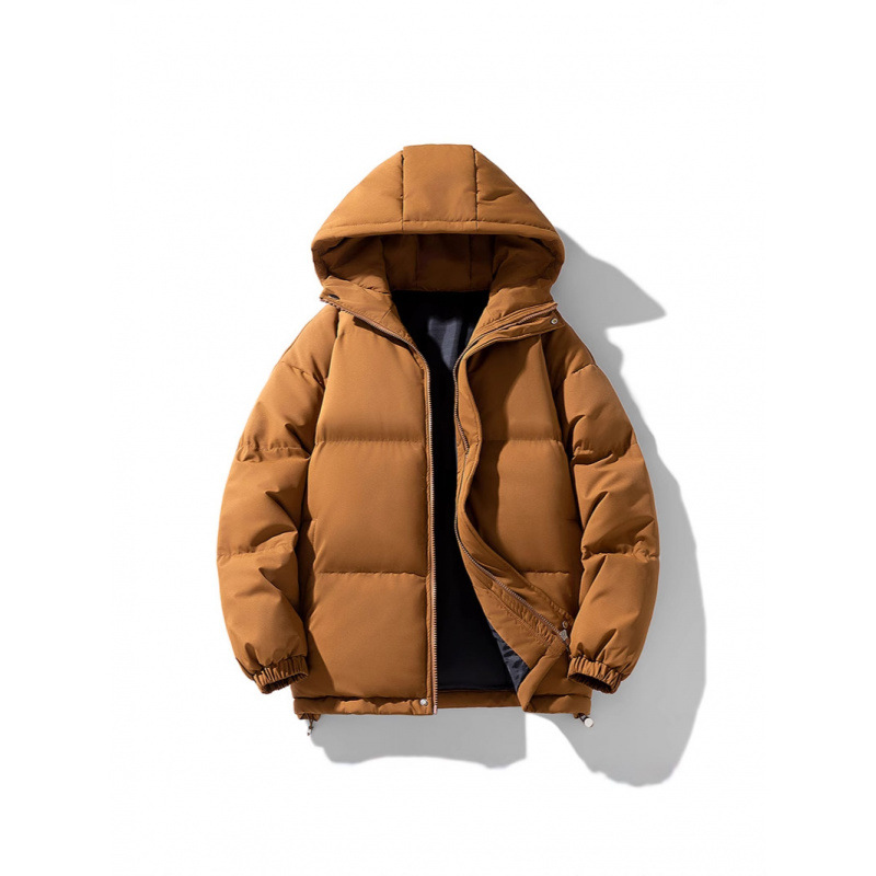 2024 invierno nuevo estilo de color sólido M-8XL chaqueta acolchada de algodón con capucha para hombres tendencia deportiva para estudiantes chaqueta acolchada y cálida