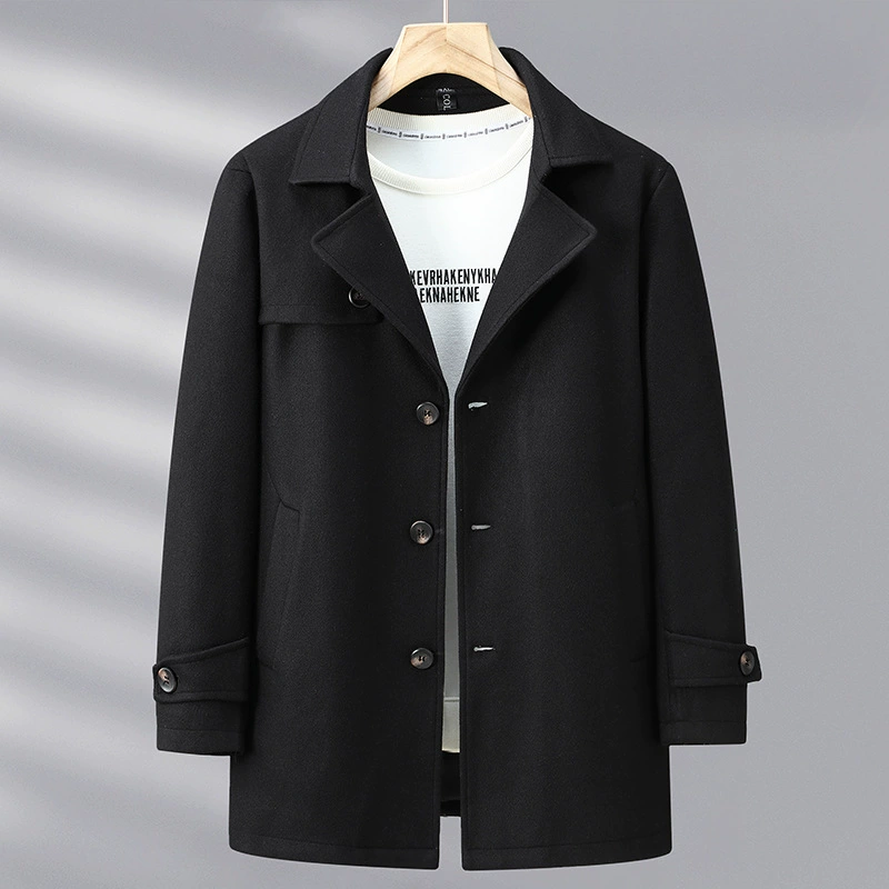 Среднедлинная шерстяная шерстяная шерстяная одежда осенью и зимой