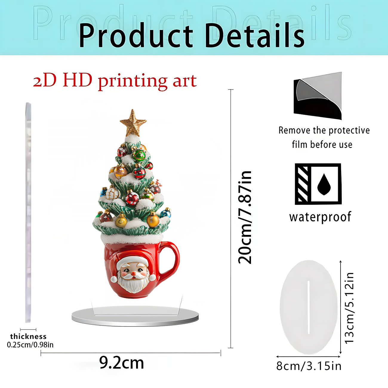 Nuevos productos transfronterizos Navidad Nochebuena Navidad Apple decoración decoración de escritorio decoración de Año Nuevo 2D acrílico