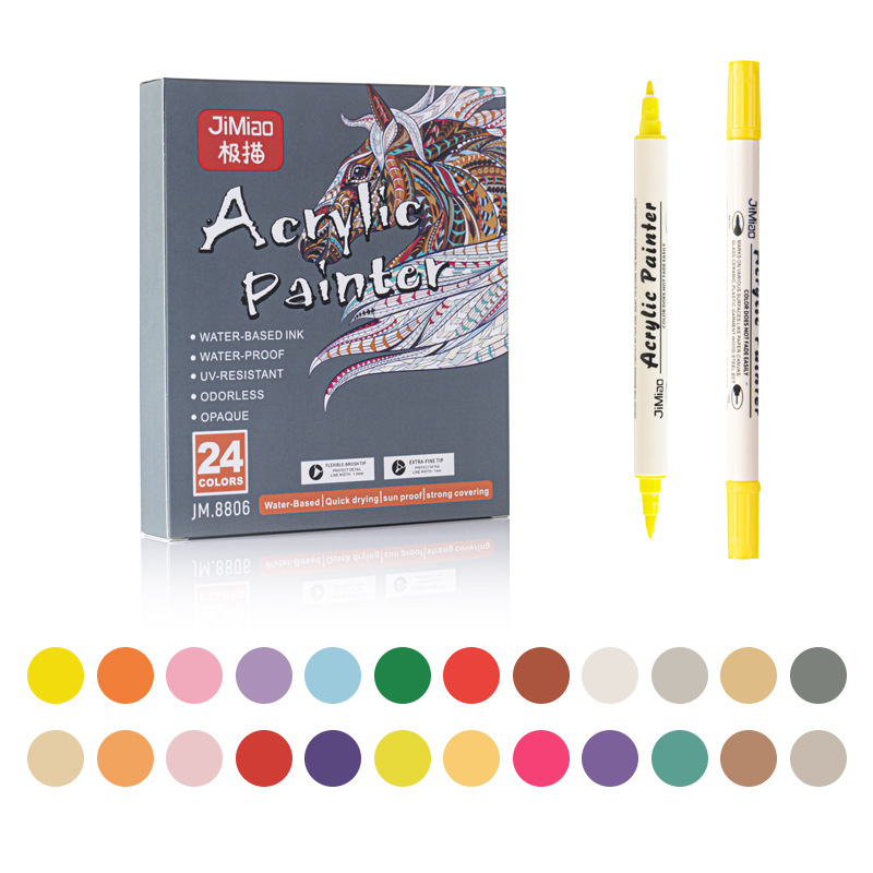 Marcador acrílico Amazon American popular acuarela pluma pigmento de los niños de la pluma de piedra para colorear pintura pluma de arte