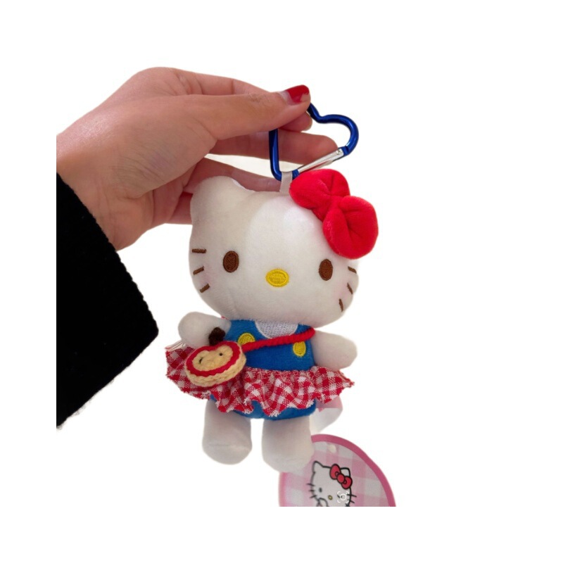 ジ・ヒョウと同じスタイルのチェック柄スカートショルダーバッグキティペンダントバッグペンダントギフト女の子のためのkt猫人形ペンダント|undefined