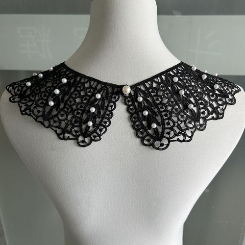 Korean style hollow polyester shawl fake collar (pearl lace fake collar) collar versatile style practical buttons fashion