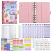 Cartoon [Luxury Gift Pack] - Pink (12 budget cards + 8 zipper bags + 2 word stickers + 3 multi-function stickers + caliper 1 + color label stickers 2 + 2)
