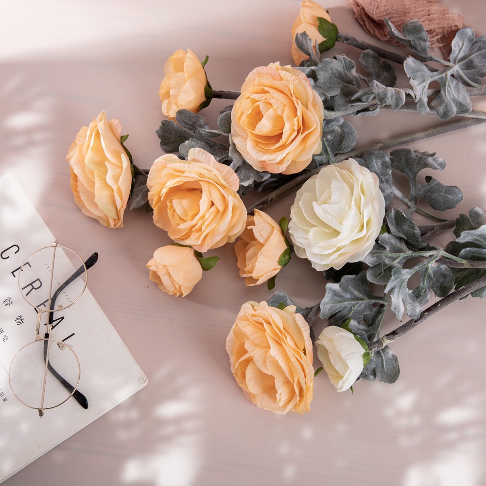 跨境陸蓮單枝仿真花手捧花婚慶家庭背景花牆攝影布景GF16412