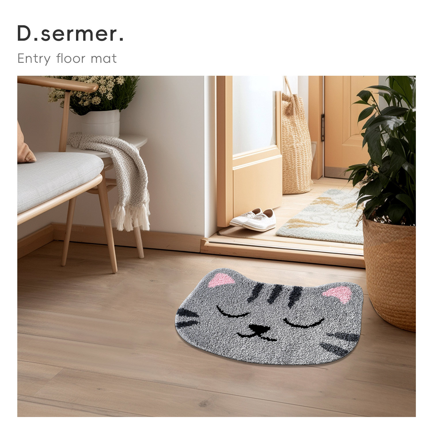 Fuente de fábrica de dibujos animados alfombra antideslizante puerta de entrada alfombra de puerta sucia alfombra alfombra de baño alfombra doméstica alfombra de floquete