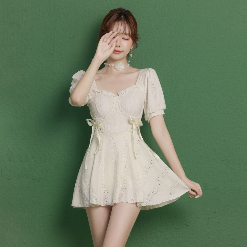 2024 new swimsuit women's one-piece elegant conservative pure hot spring Huludao swimsuit belly-covering slimming summer