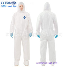 type6白色防护服ISO16604医院用55克隔离服SF透气膜FDA防渗水