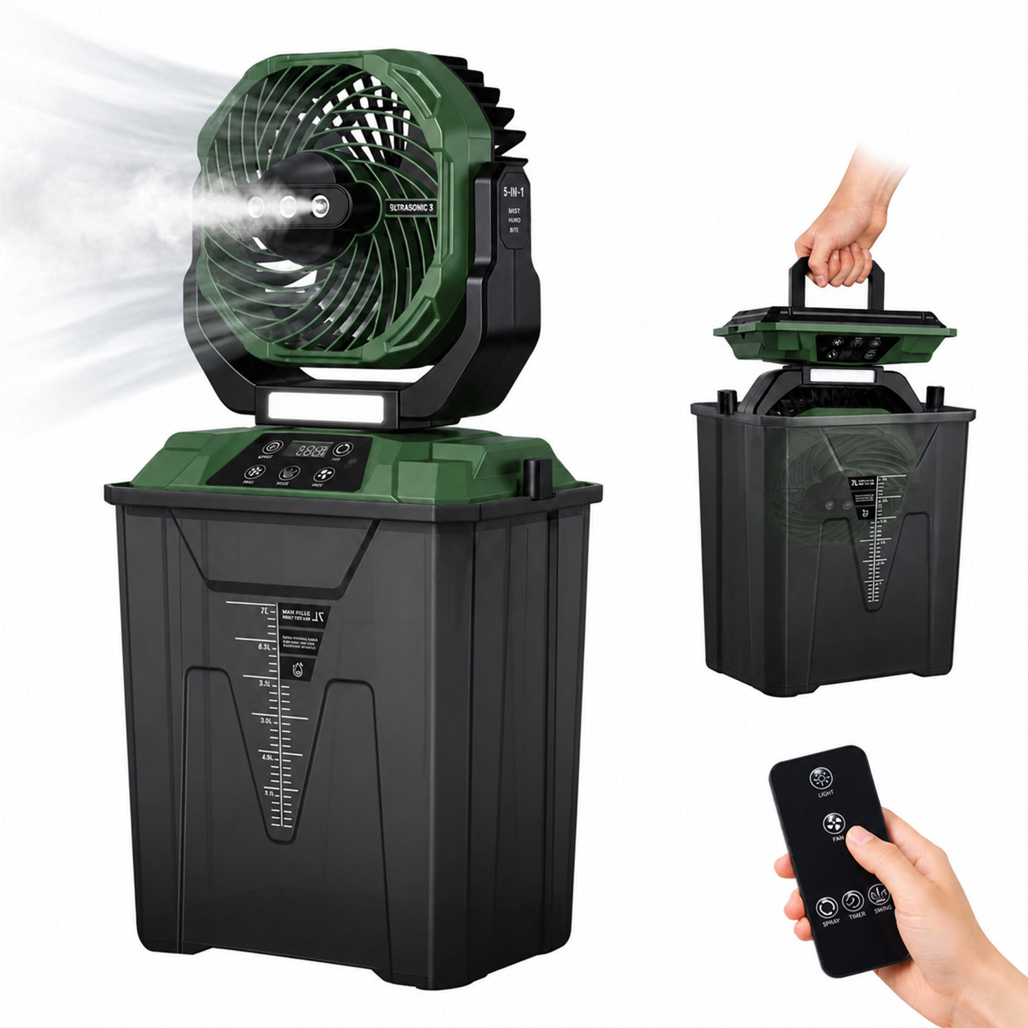 Kempinga ventilator chiroq uzoq ishlash quvvatli