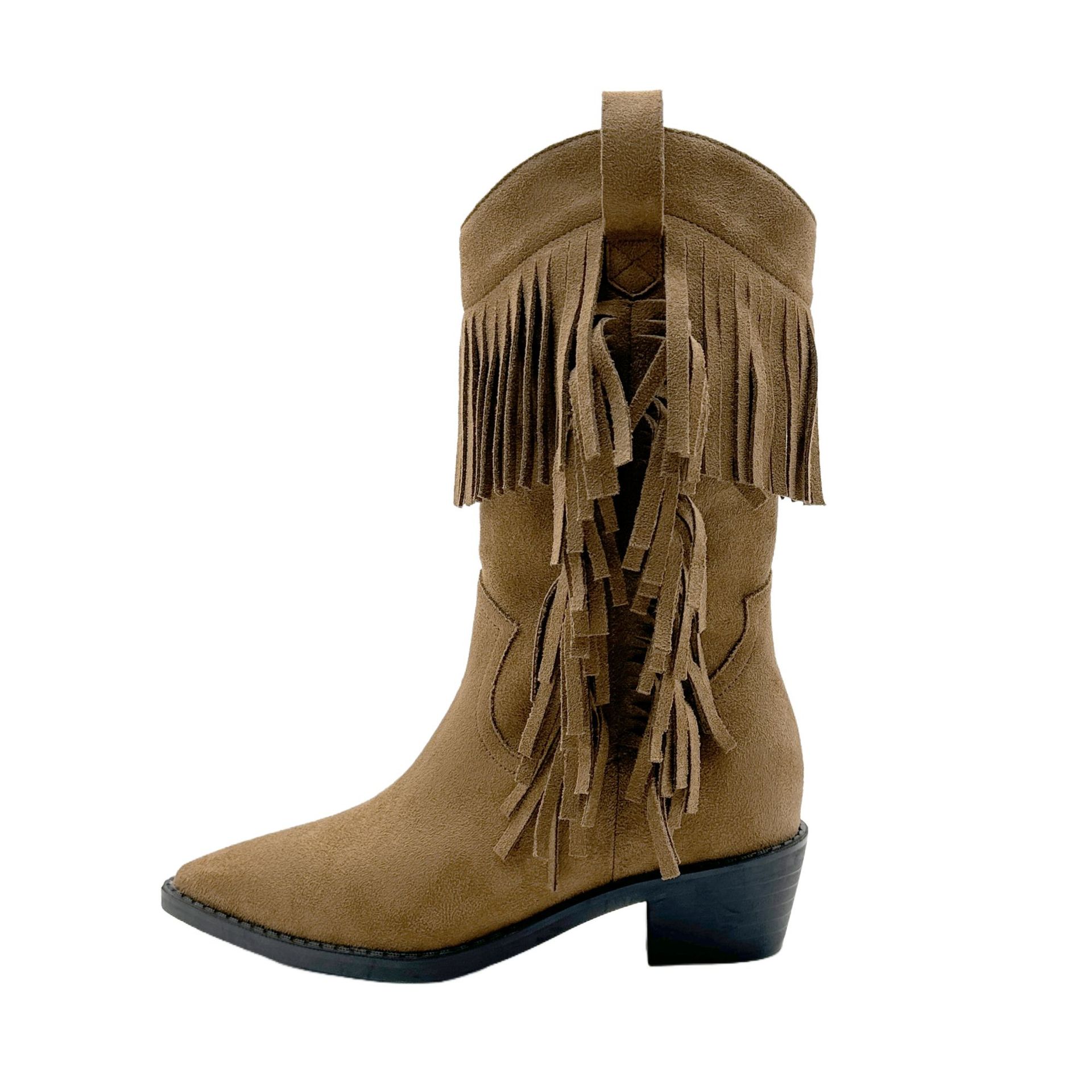 Botas Vaqueras de Caballero para Mujer de 8cm Superfibra con Aumento Antideslizante