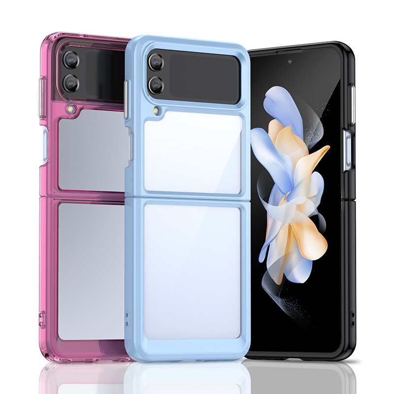 Applicable colorful Samsung Z Fold3 mobile phone case Z Flip3 mobile phone case all-inclusive acrylic solid color drop-resistant case