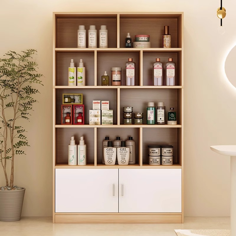 Estantes comerciales Barbería Gabinete de exhibición Salón de belleza Gabinete de productos Gabinete de exhibición de cosméticos Gabinete de exhibición simple Gabinete de salón de peluquería Contenedor